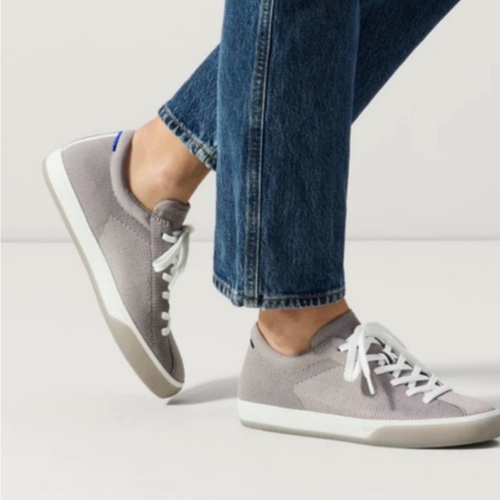 Rothy's Gray Knit Lace-Up Sneakers
